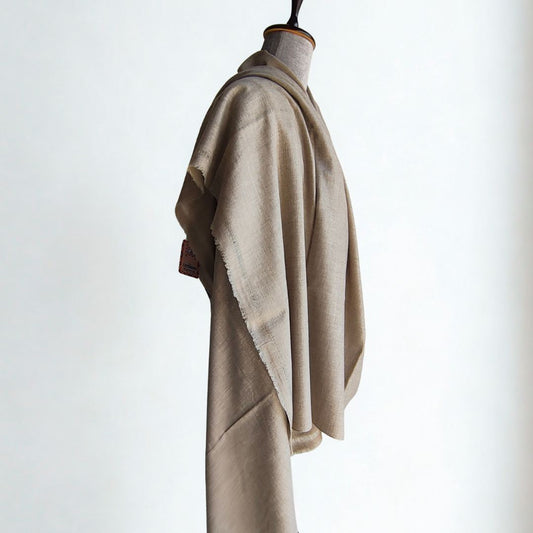 Mens Pure Pashmina Shawl Taupe Grey