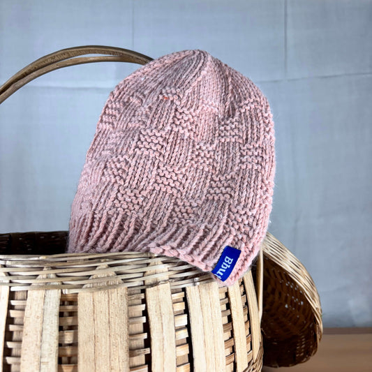 Kids Angora and Merino Wool Beige Beanie(Design Pattern may vary)