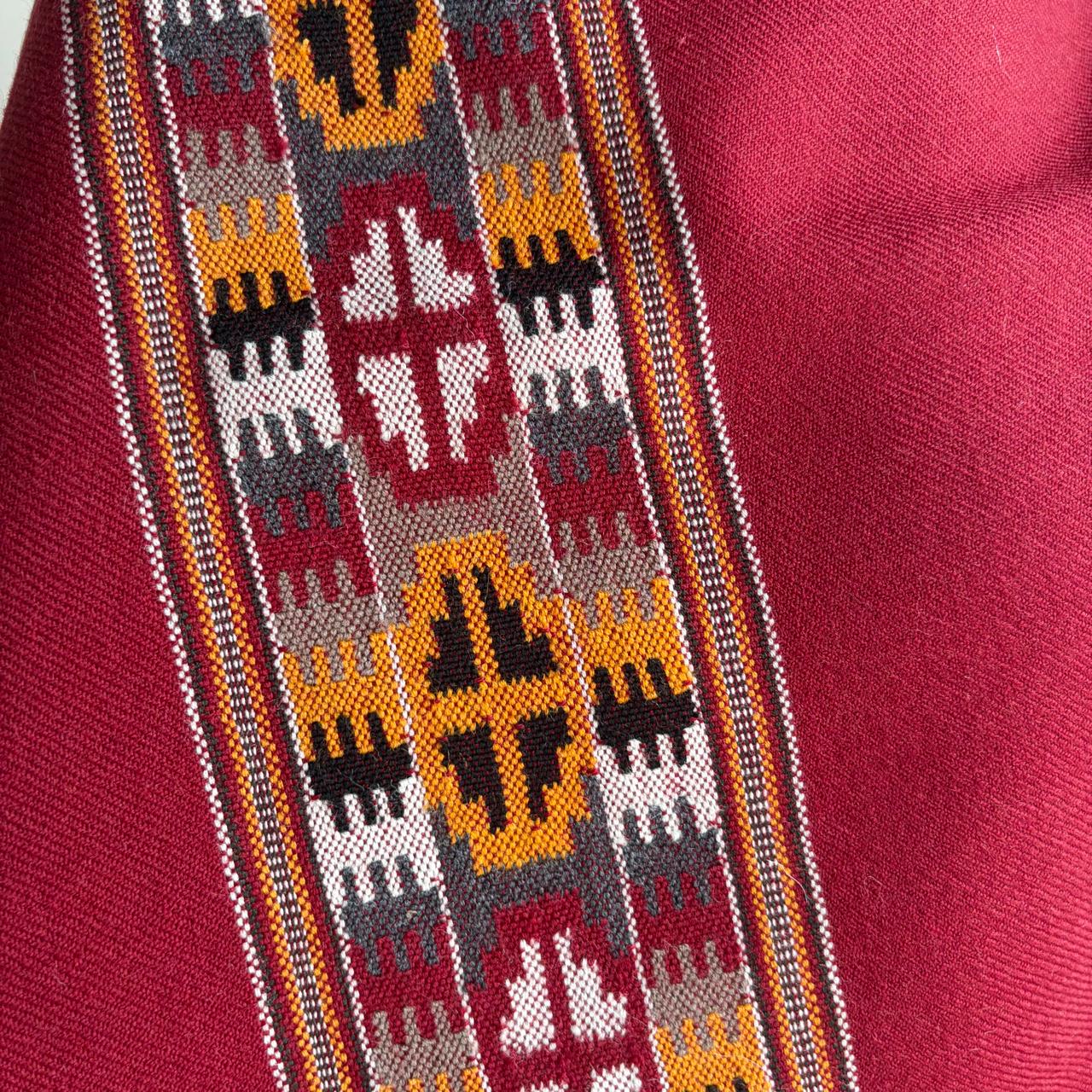 Handloom Pure Merino Wool Shawl (Maroon)
