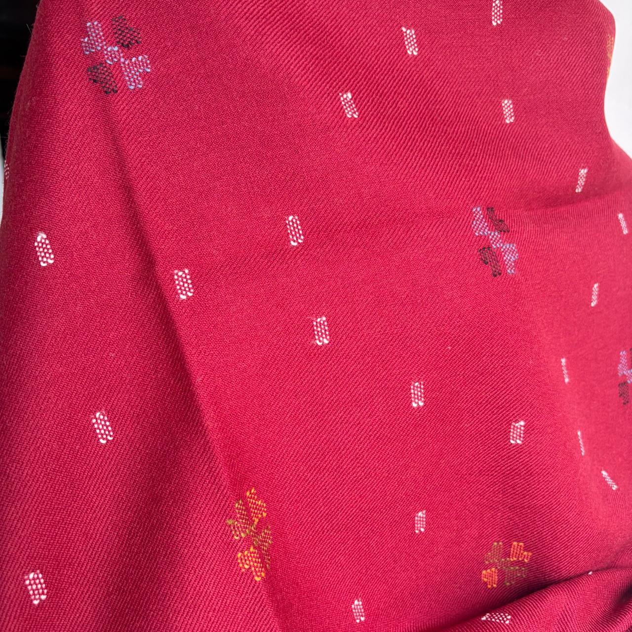 Handloom Pure Merino Wool Shawl (Maroon)