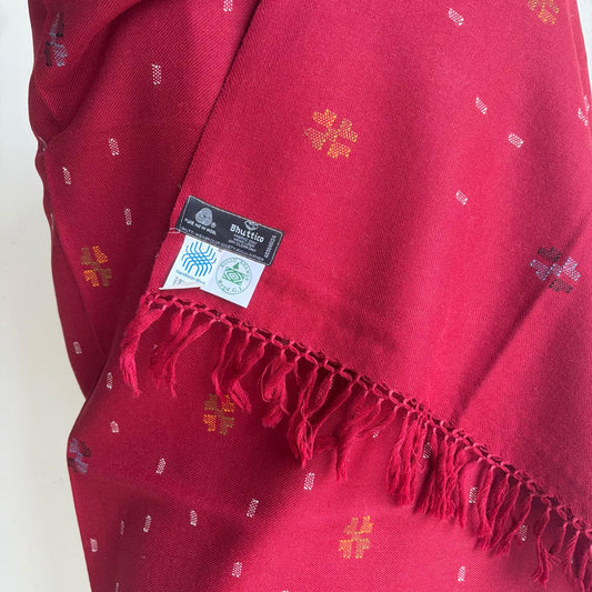 Handloom Pure Merino Wool Shawl (Maroon)