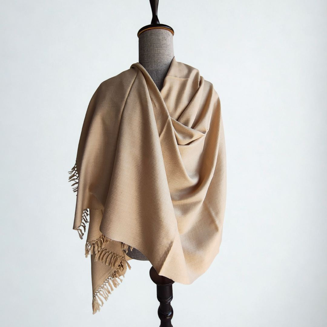 Mens Cashmilon Shawl Beige