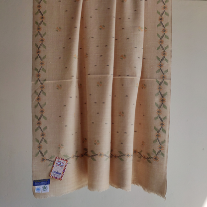 Handwoven Angora+Wool Shawl Fawn