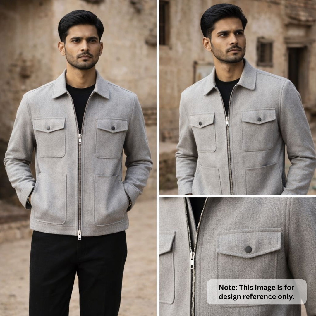 Pure Merino Wool Twill Fabric - Solid Grey