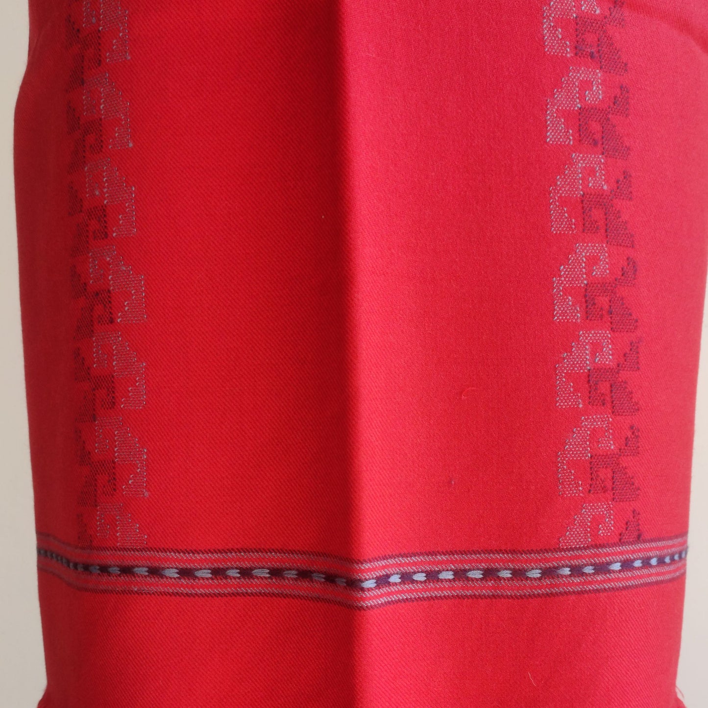 Red suit with intricate patterns- Bhuttico