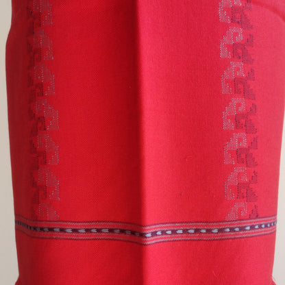 Red suit with intricate patterns- Bhuttico