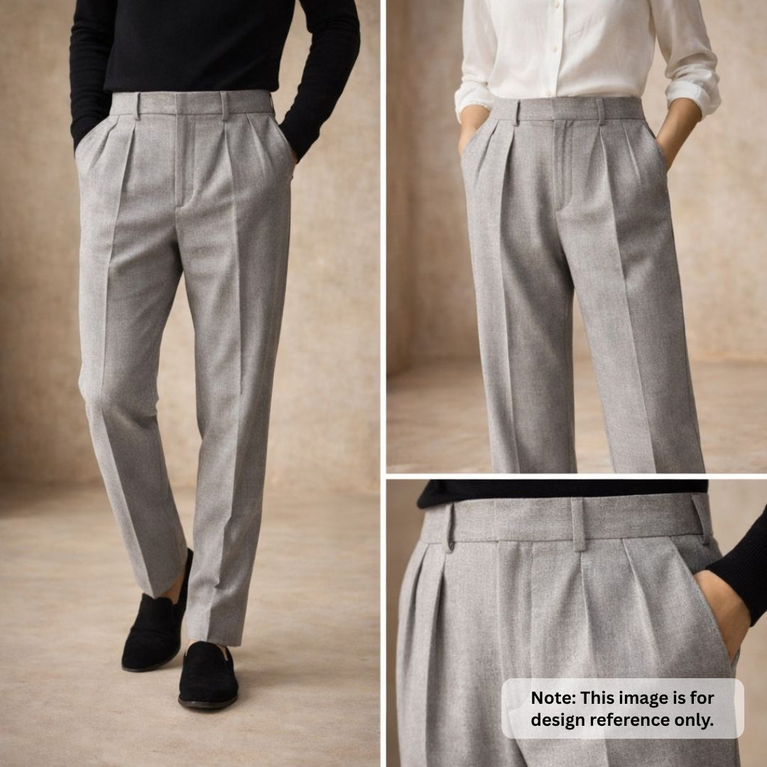 Pure Merino Wool Twill Fabric - Solid Grey