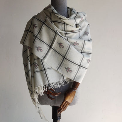 Hand Woven Pure Merino Wool Kullu Shawl