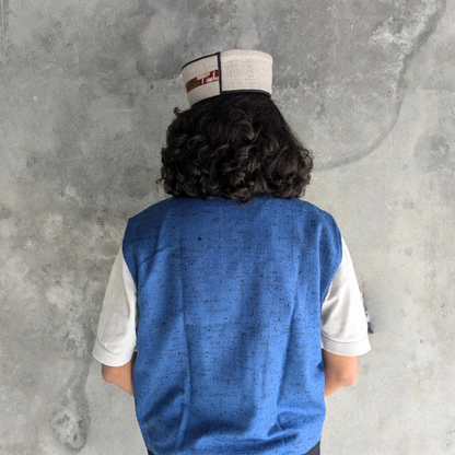 Mens half jacket with Zipper - Blue