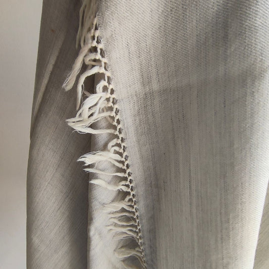 Mens Pure Wool Shawl Light Grey