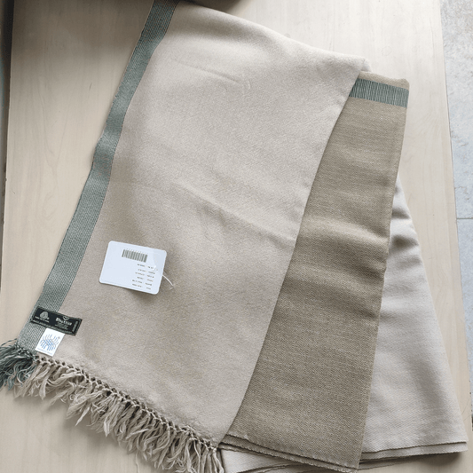 Handloom Ladies Woolen Suit with Stole - Beige