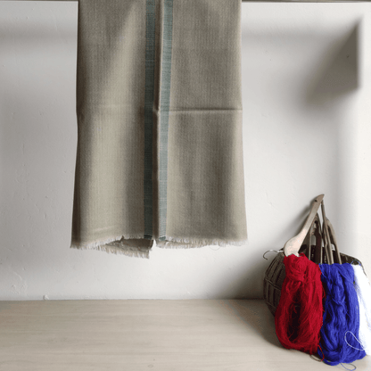 Handloom Ladies Woolen Suit with Stole - Beige