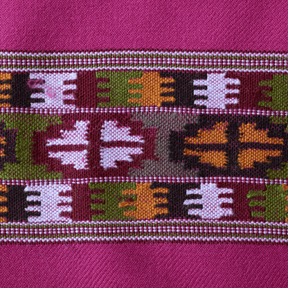 Hand Woven Pure Merino Wool Kullu Stole (Meganta)