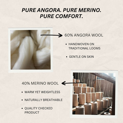 Angora+Merino Wool Shawl-Beige