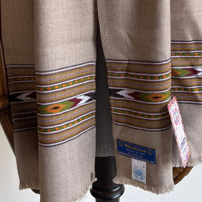 Hand Woven Cashmilon Muffler- Dark Beige