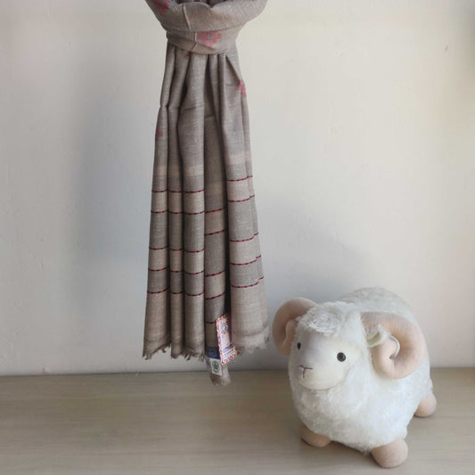 Handwoven Pure Angora Wool Shawl-Dark Grey