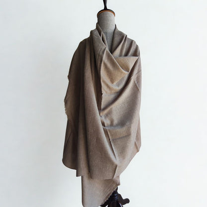 Mens Pure Angora+ Wool Shawl Taupe Grey