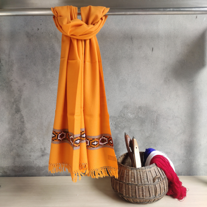 Pure Merino Wool Kullu Stole (Mustard)