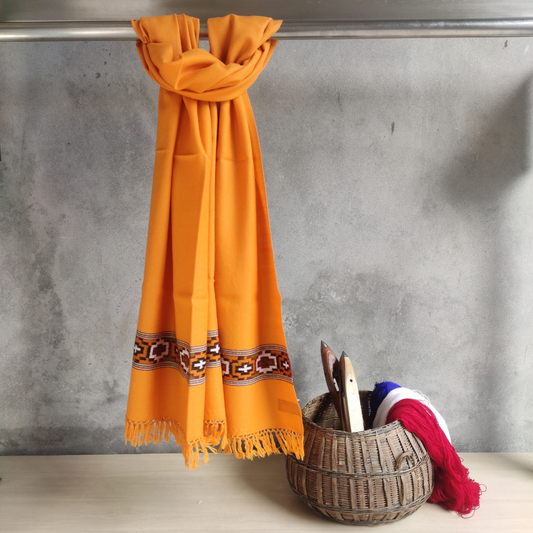 Pure Merino Wool Kullu Stole (Mustard)