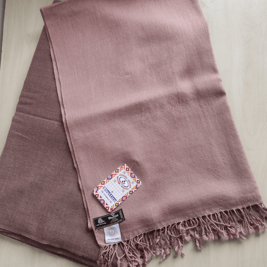 Handloom Ladies Woolen Suit with Stole - Light pink