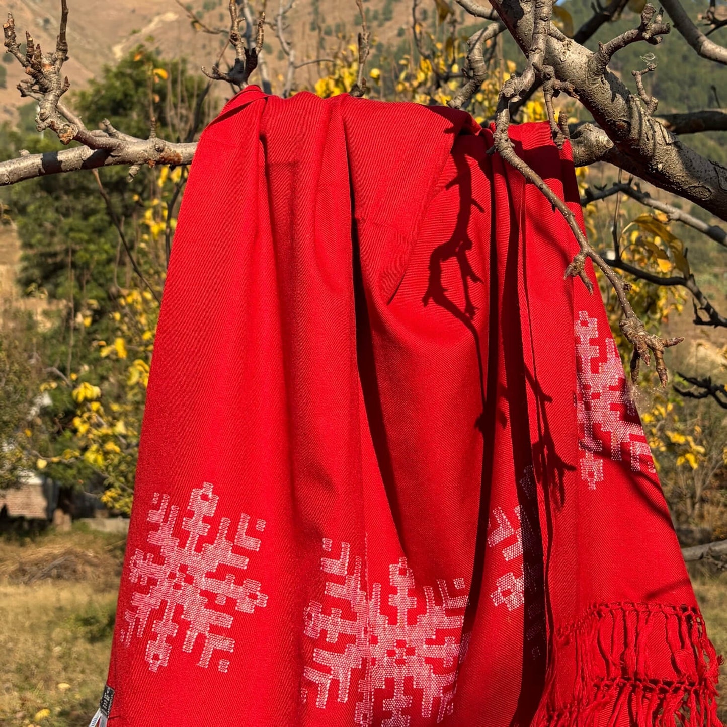The Red Snowflake Shawl