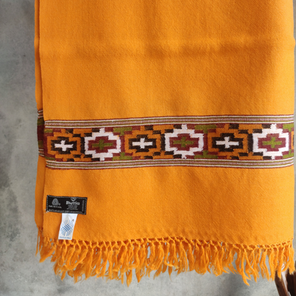Pure Merino Wool Kullu Stole (Mustard)