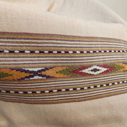 Mens Pure Wool Shawl Beige