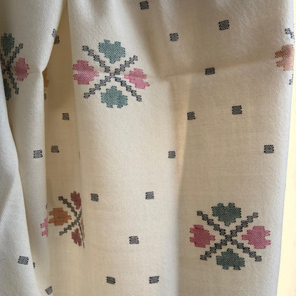 Handloom Pure Merino Wool Shawl (off white)
