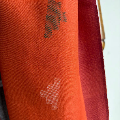 Hand Woven Pure Merino Wool Kullu Stole Orange