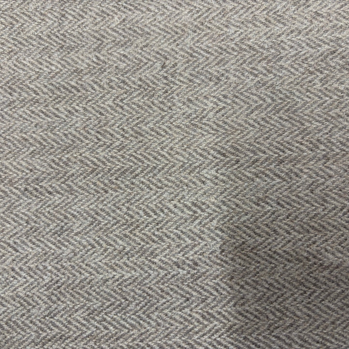 Pure Merino Wool Herringbone Fabric - Solid Grey