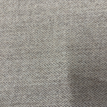 Pure Merino Wool Herringbone Fabric - Solid Grey