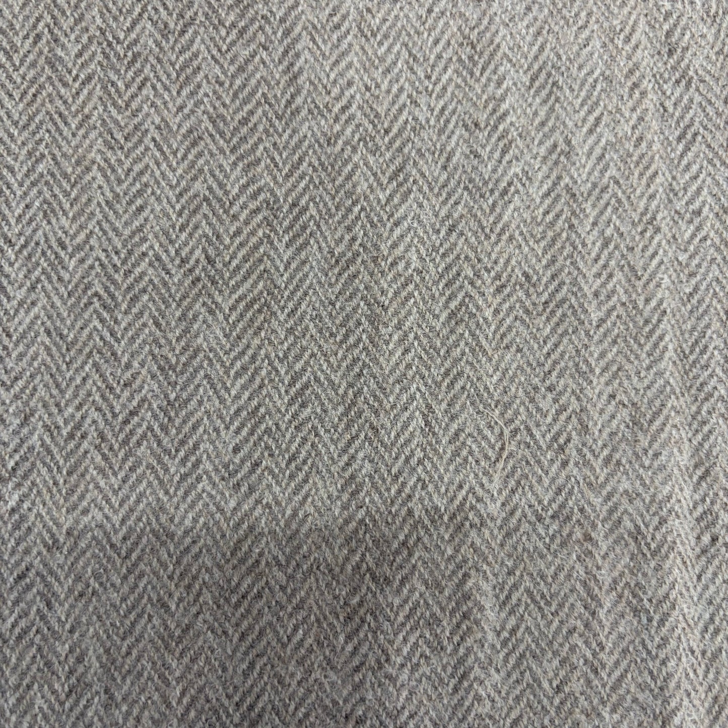 Pure Merino Wool Herringbone Fabric - Solid Grey