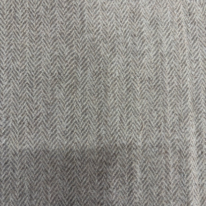 Pure Merino Wool Herringbone Fabric - Solid Grey