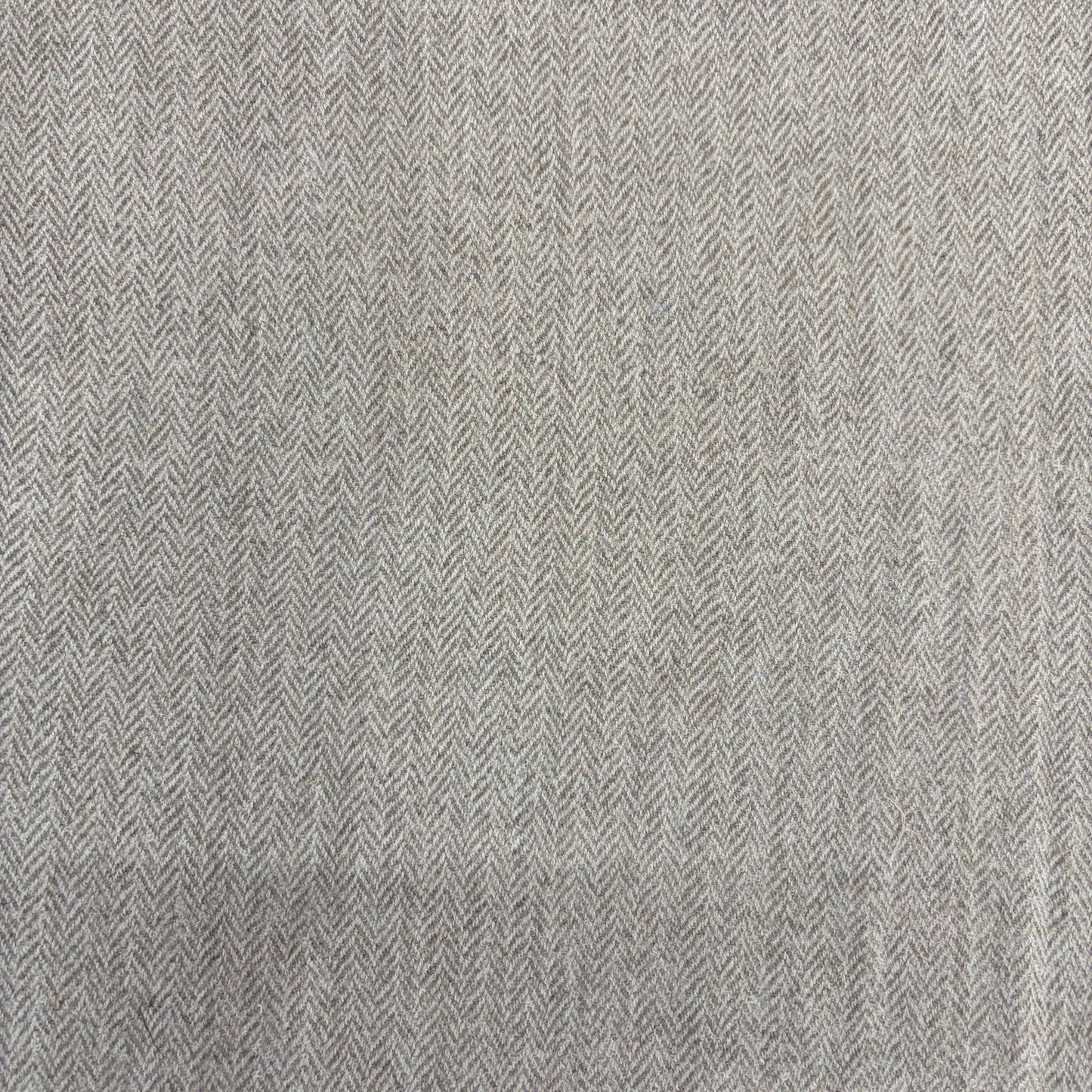 Pure Merino Wool Herringbone Fabric - Solid Grey