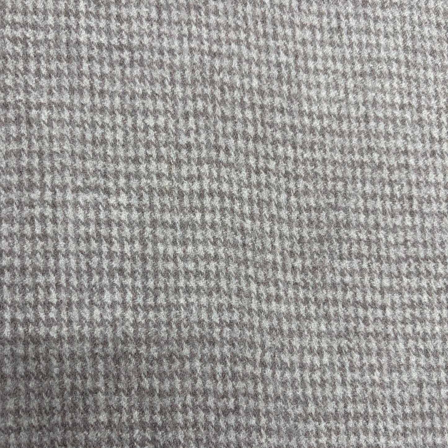 Felted Merino Wool Houndstooth Fabric - Grey & Cream