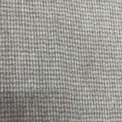 Felted Merino Wool Houndstooth Fabric - Grey & Cream