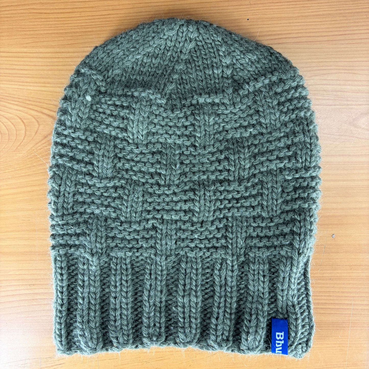 Angora + Wool GreenBeanie (Design Pattern may vary)