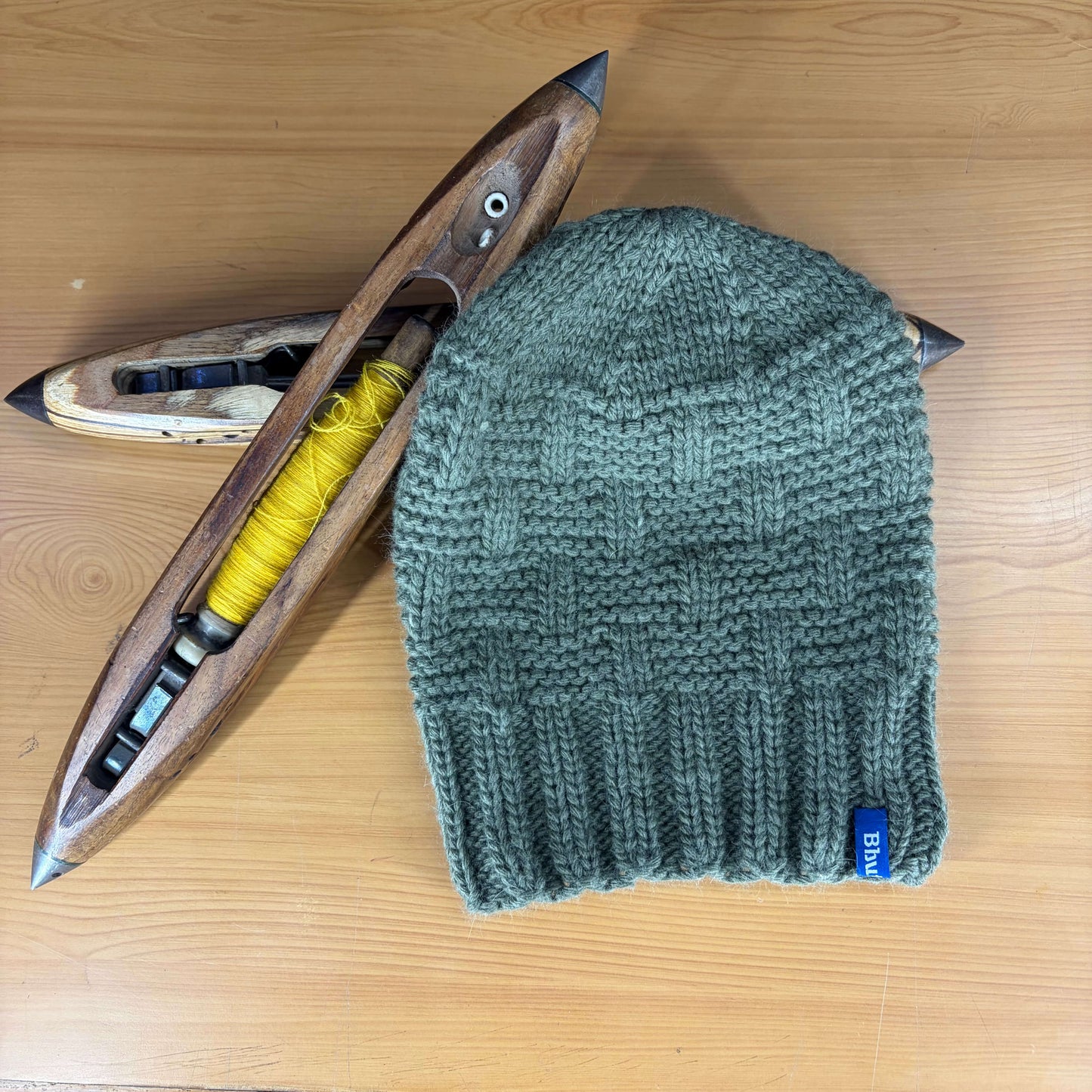 Angora + Wool GreenBeanie (Design Pattern may vary)