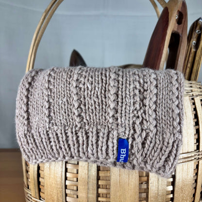 Angora and Wool Blend Beige Beanie Cap – Handknitted for Warmth and Comfort