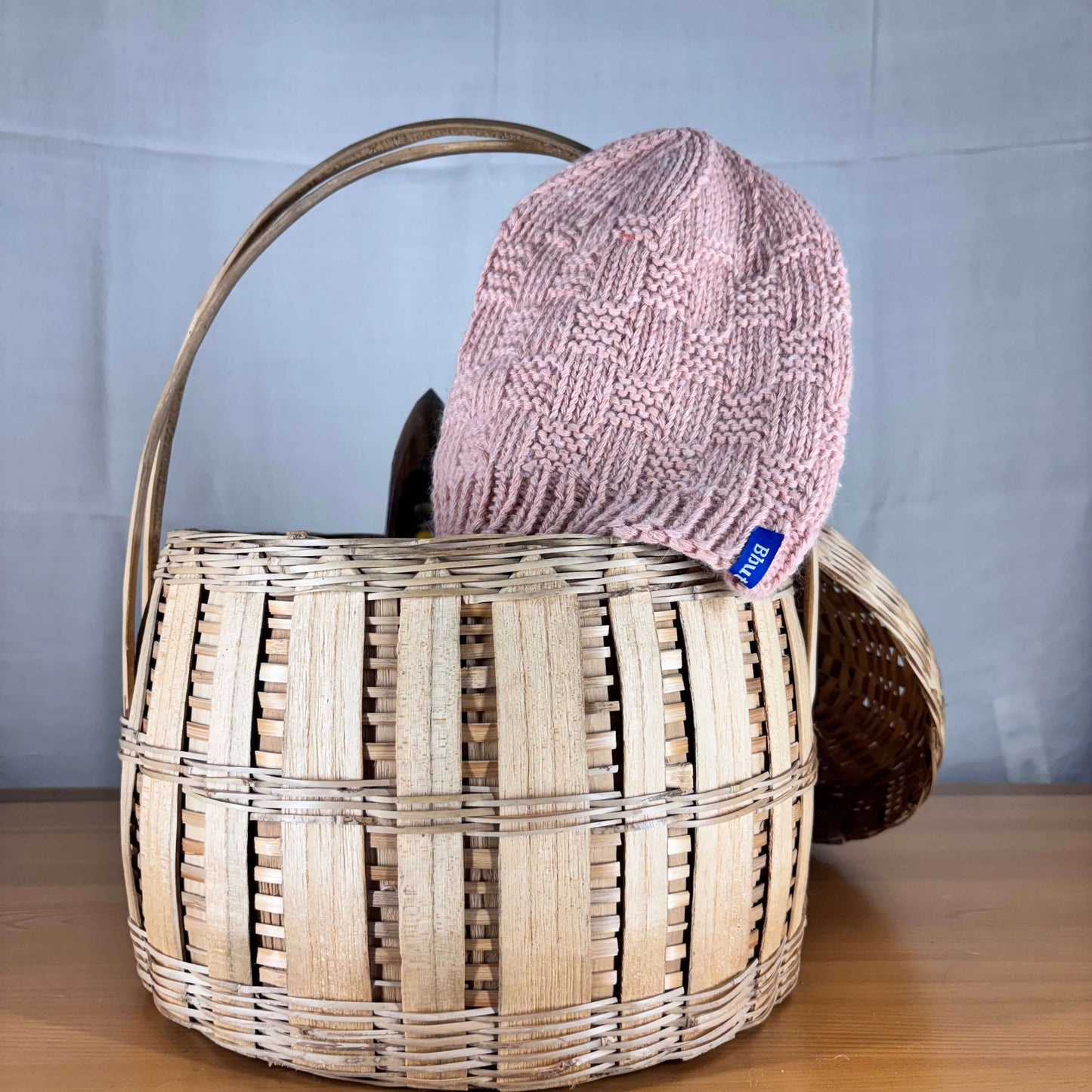 Kids Angora and Merino Wool Beige Beanie(Design Pattern may vary)