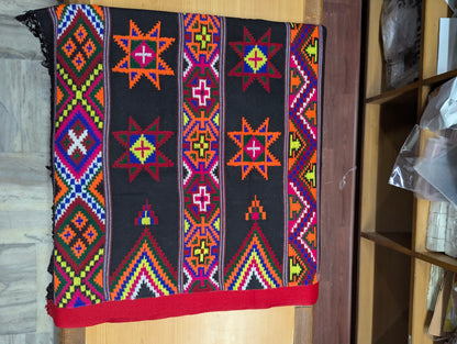 Traditional Kullu Pattu – Black Base (Pure Merino Wool)