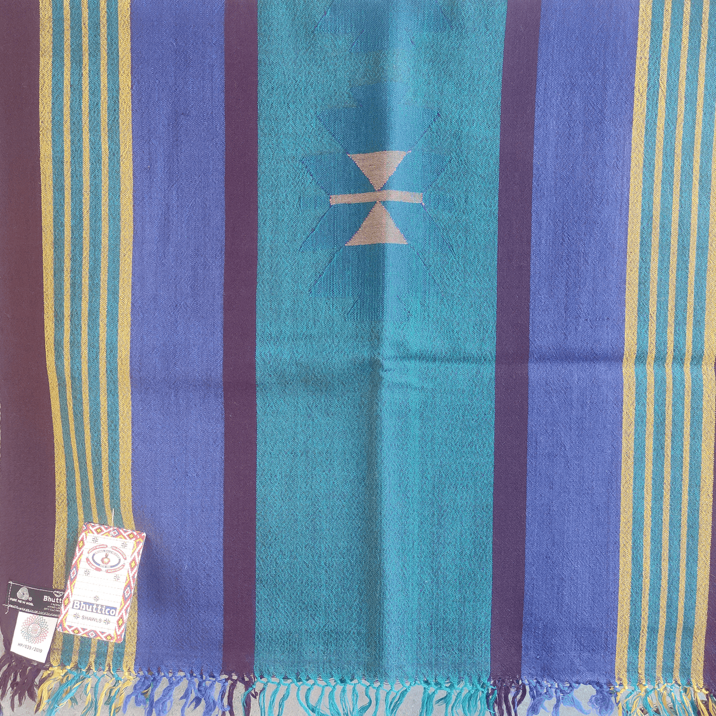 Hand Woven Pure Merino Wool Kullu Stole - (Wandering Strokes B01)