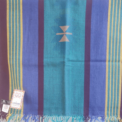 Hand Woven Pure Merino Wool Kullu Stole - (Wandering Strokes B01)