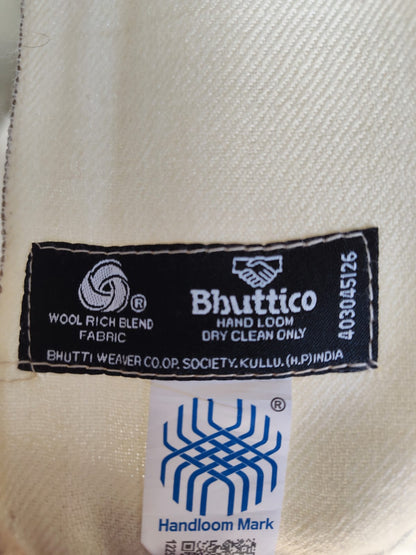 Men's Polywool Plain Shawl - White