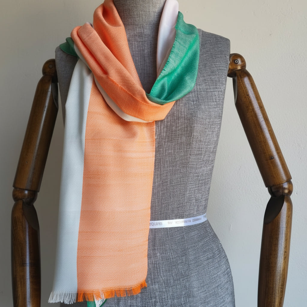 Hand Woven Tri Colour Cashmilon Muffler- Limited Edition