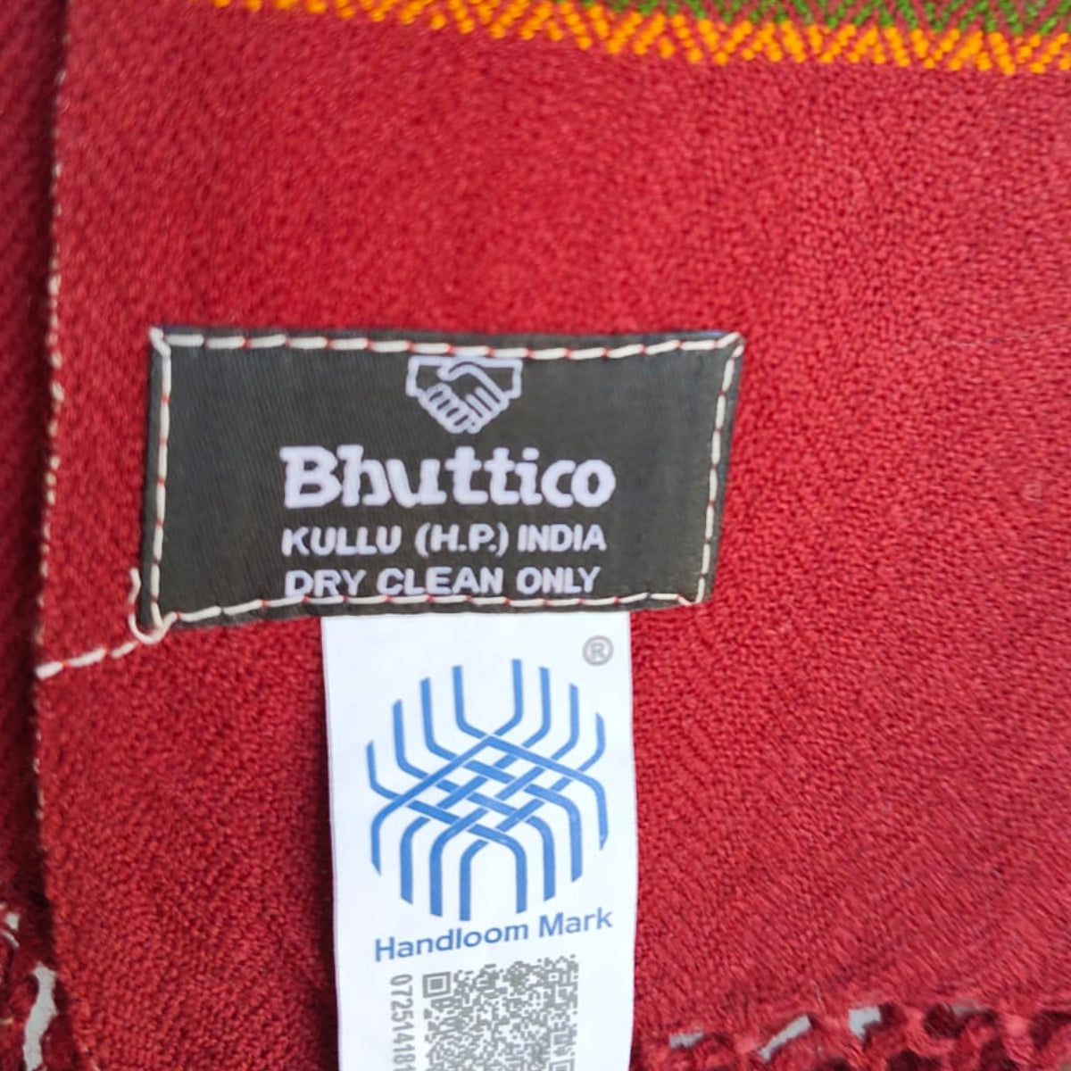 Hand Woven Non Australian Wool Heritage Stole Maroon