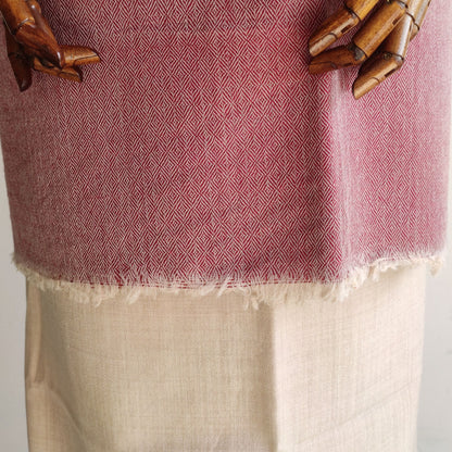 Women's winter suit in pink and beige color