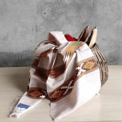 Hand Woven Muffler Angora + Wool - Bhuttico Shawls