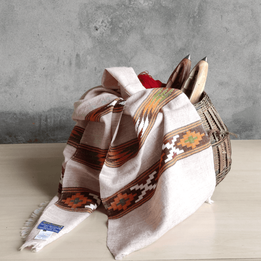Hand Woven Muffler Angora + Wool - Bhuttico Shawls