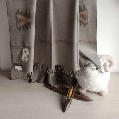 Hand Woven Pure Merino Wool Kullu Shawl - Bhuttico Shawls